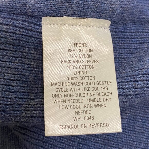 CHARTER‎ CLUB | Cotton Quilted Zip-Front Cardigan Blue | Sz Medium Women's - Picture 8 of 10